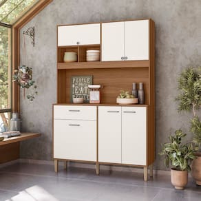 Cozinha Compacta Erva Doce 120cm Ipê Off White Nicioli