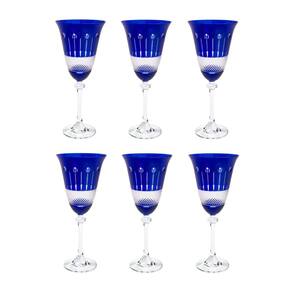 Cj 6 Taças de Cristal P/Champagne Cobalt Alexandra Asio 350ml Bohemia