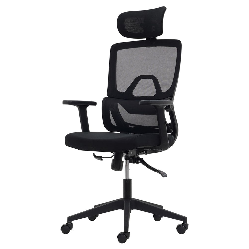 Cadeira de Escritório Ergonômica Ravena com Suporte Lombar Em Tela Mesh Preto