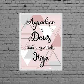Quadro Agradeço a Deus 45x34cm Moldura Branca