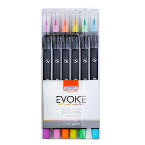 Marcador Brush Pen Evoke Aquarelavél - 6 Cores Pastéis BRW