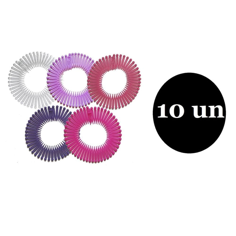 Kit 10 Tiaras Bell Colorida Prendedor Cabelo 12Cm