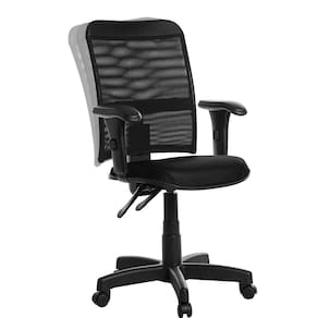 Cadeira De Escritório Ergonômica Tela Com Braço Preto Rj