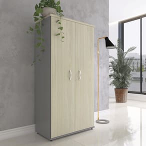 Armário Alto 2 Portas 159,6x79,2x41 Cm Pivotante Grafito/Nogueira CasaBlanca