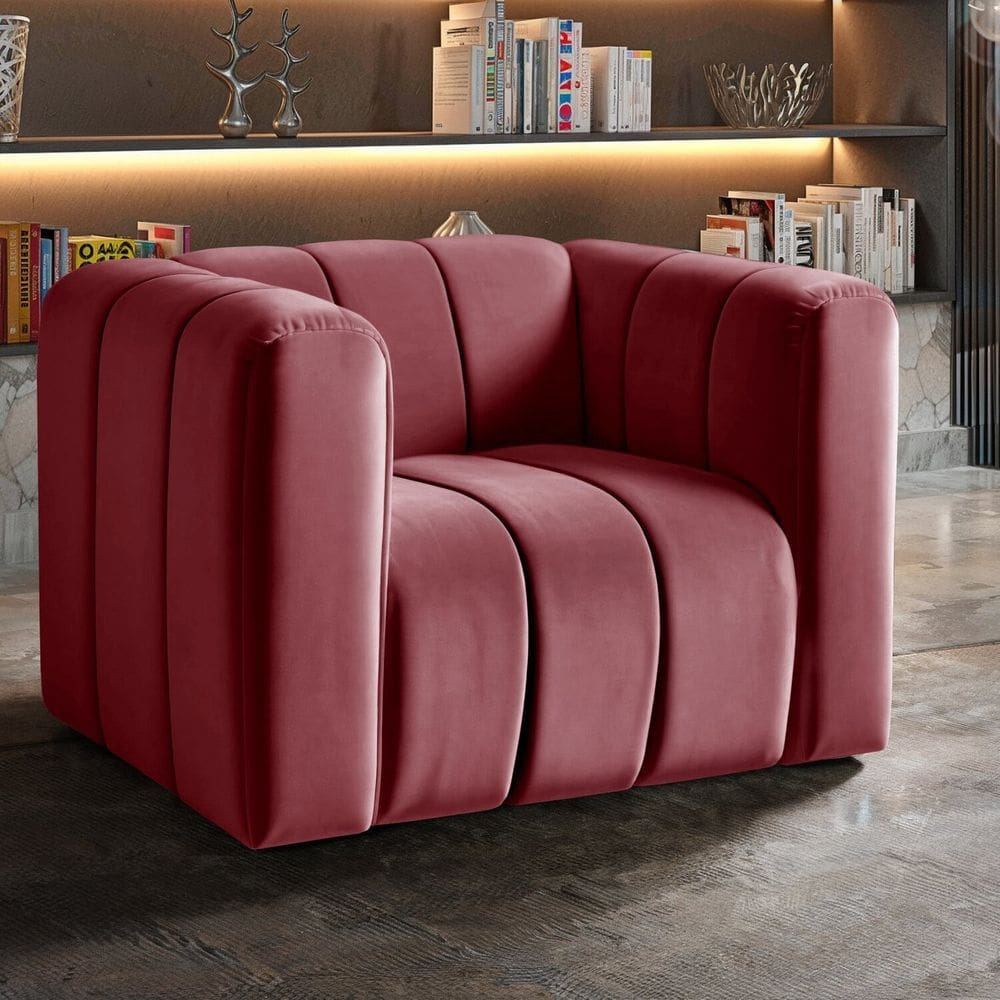 Poltrona Mona Decorativa Retrô Moderna Sala de Estar Bordô