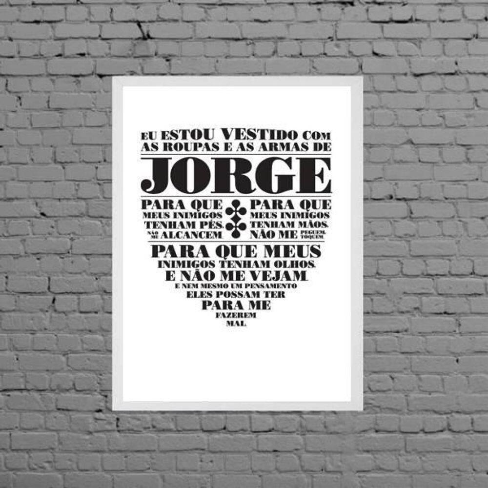 Quadro Oração De São Jorge 33X24Cm - Com Vidro