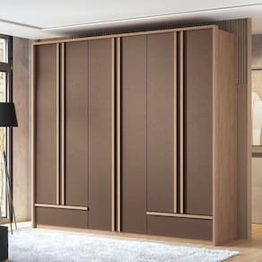 Guarda-roupa Torino 06 Portas 5 Gavetas Mdp Wood/ Terracota