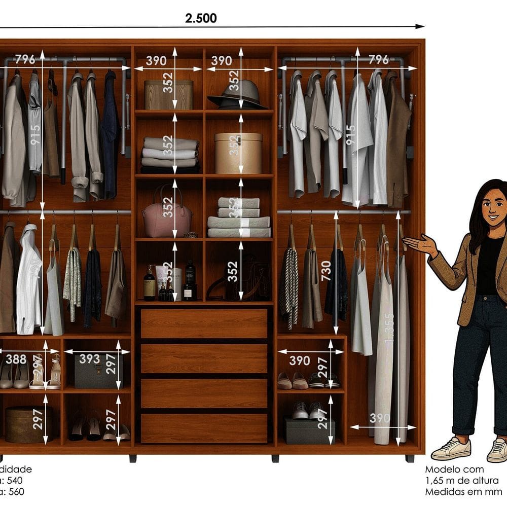 Guarda-roupa Miró 2 Portas com Espelhos Cumaru/opala | Casas Bahia