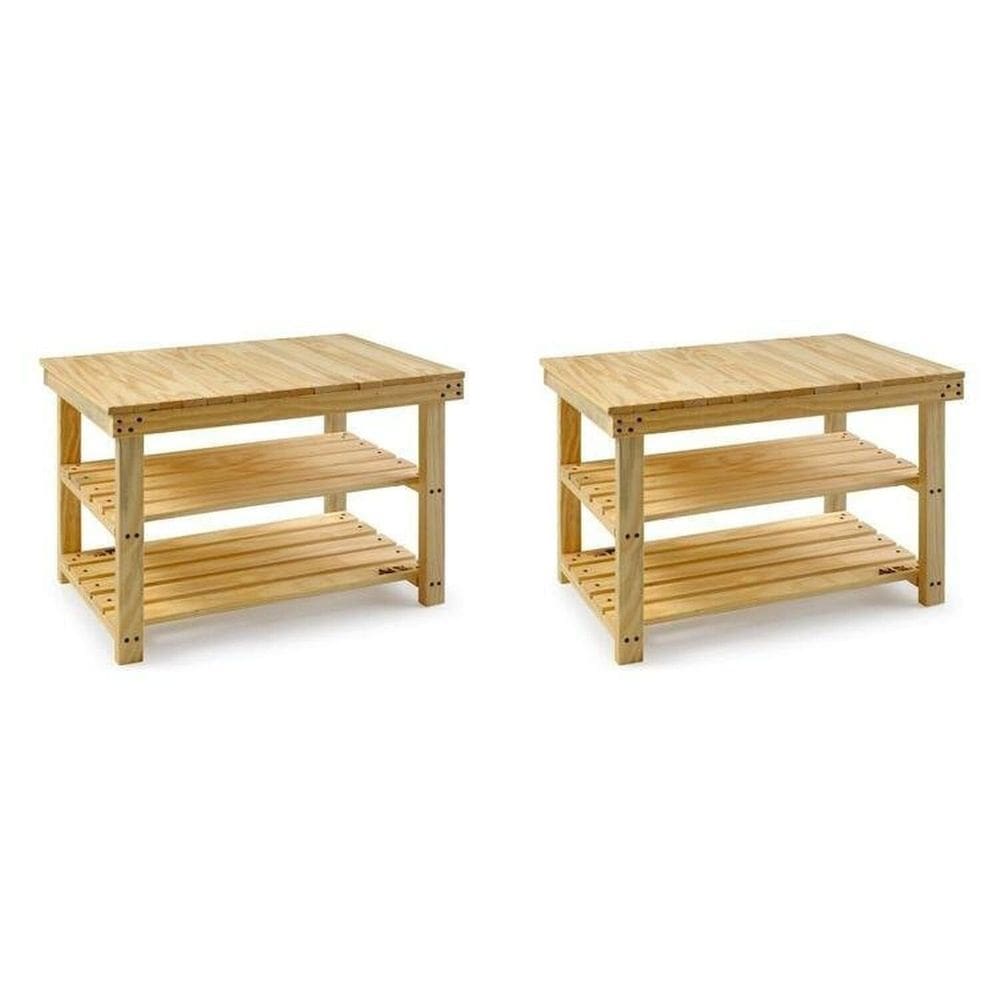 Kit 2 Armários Multiuso Pinus Bege