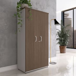 Armário Alto 2 Portas 159,6x79,2x41 Cm Pivotante Cinza/Walnut