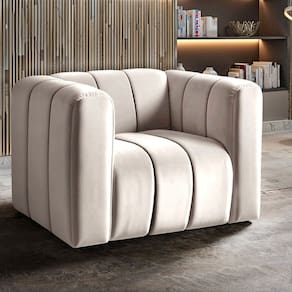 Poltrona Mona Decorativa Retrô Moderna Sala de Estar Bege