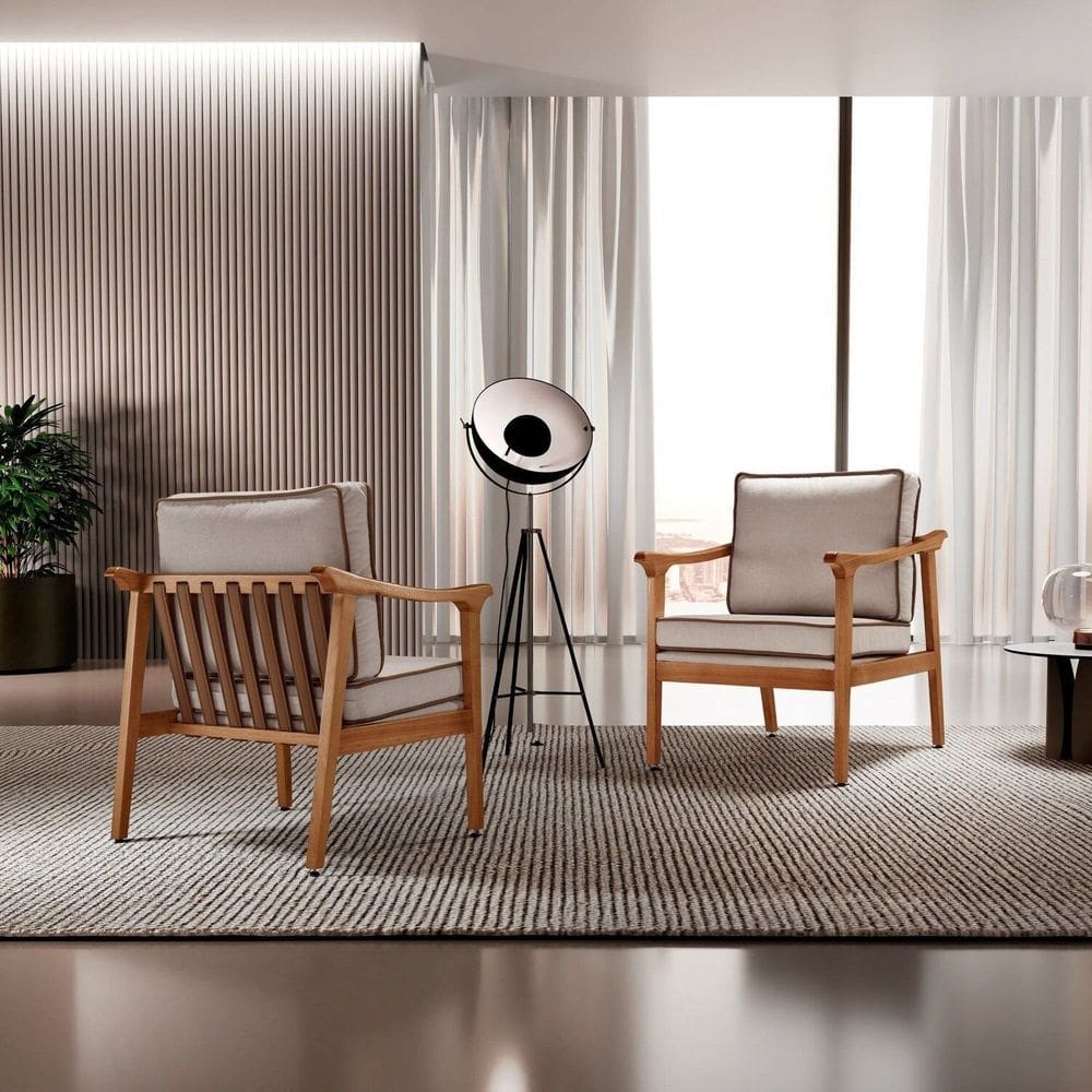 Poltrona para Sala de Estar Provençal Bege