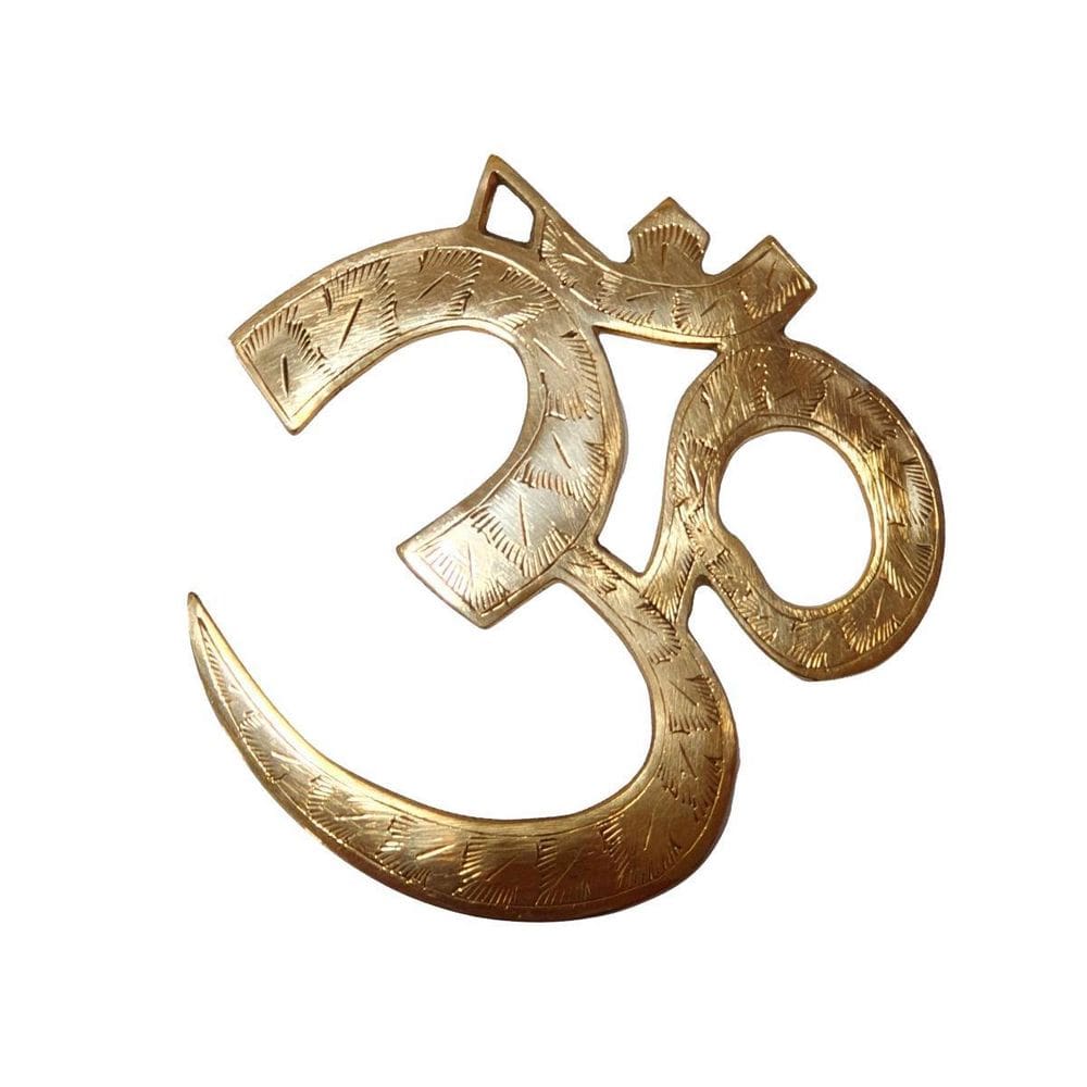 Om Decorativo De Metal Dourado 15Cm