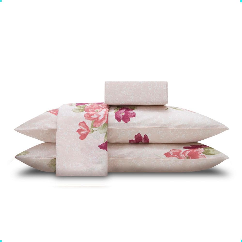 Jogo De Cama Queen Duplo 4 pçs Perla 250x240cm 140F Realce