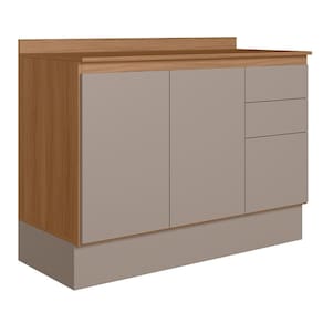 Balcão de Cozinha Acácia Touch 120cm com Rodapé e Tampo MDP - Nicioli