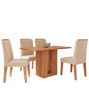 Mesa de Jantar Ariela 130x80 com Tampo em MDF e 4 Cadeiras Nicole - Cimol Móveis