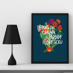 Quadro Decorativo Jardim Floresceu 45x34cm - Madeira Preta