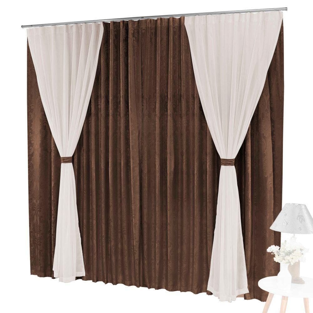 Cortina Bhaly Jacquard E Voal 3,00 X 2,50 - Tabaco
