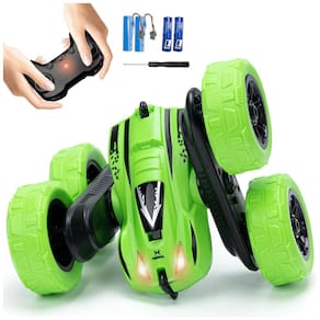 Mini Carro de Controle Remoto Veloz RacingFun, Veículo RC Dupla Face 360° com Faróis LED, Brinquedo Recarregável Off-Road p/ Meninos de 5 a