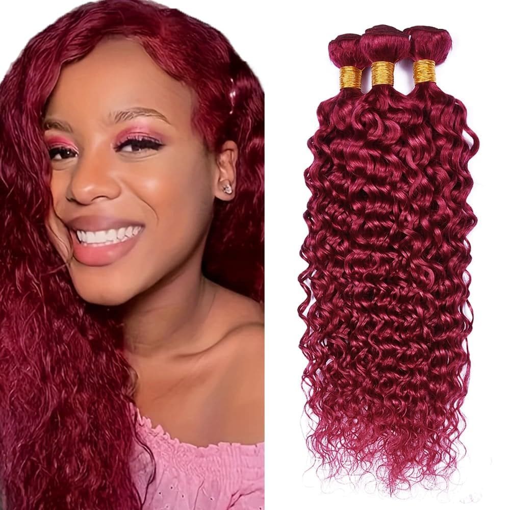 Pacotes de cabelo CnumGum Burgundy Water Wave 45-55cm 300g