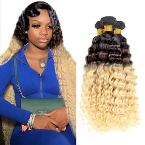 Pacotes de cabelo CnumGunm Ombre Brown Highlight Blonde 26cmx3