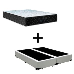 Cama King 193 Tecido Sintético Branco Com Colchão Marrocos - Poliéster - Espuma D33 30cm