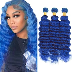 Pacotes de cabelo CnumGunm Dark Blue Deep Wave 100% brasileiros