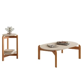 Conjunto de Mesas Lizz Lateral Redonda e Oblonga - Casa D