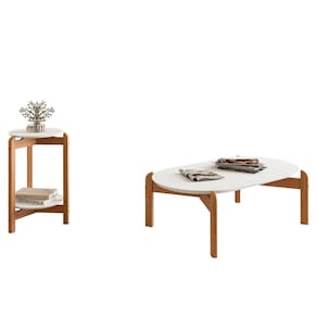 Conjunto de Mesas Lizz Lateral Redonda e Oblonga - Casa D