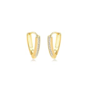 Brinco Argola Geométrica Veronica Banhado A Ouro 18k