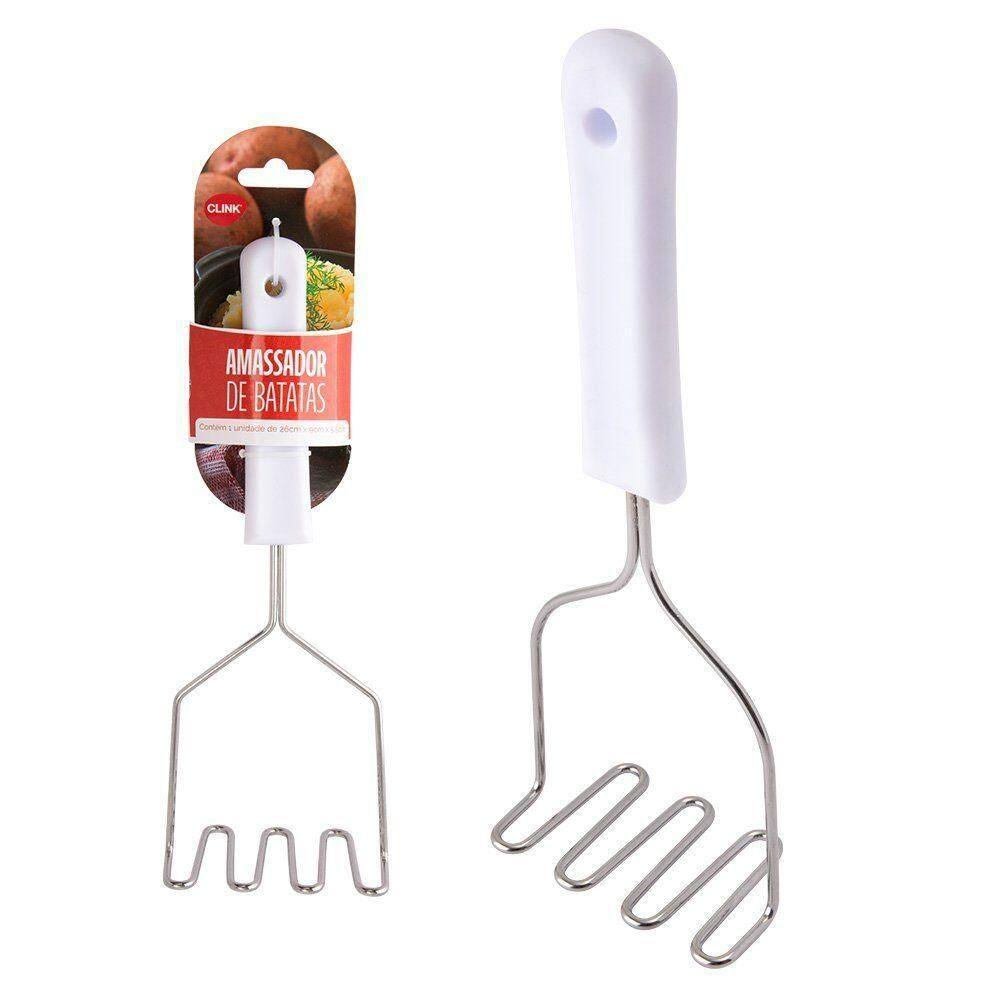 Amassador Batatas Plástico Pp E Aço Inox 25,5cm X 12cm X 6cm