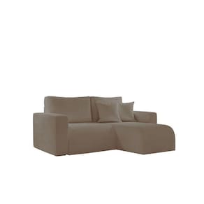 Sofá Living 120cm Chaise 90cm Lado Direito Meu Sofá Online B002 Veludo Capuccino