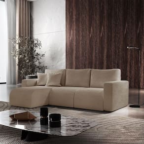 Sofá Living 90cm + 90cm Mais Chaise Esquerdo Meu Sofá Online A226 Linho Bege
