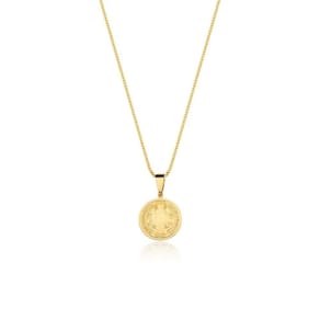 Colar Medalha São Bento Pequena Banhado Em Ouro 18k - 1,5 Cm