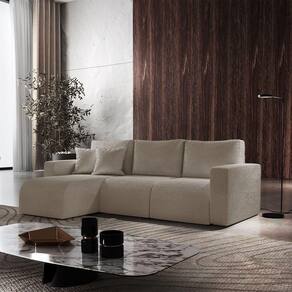 Sofá Living 90cm + 90cm Mais Chaise Esquerdo Meu Sofá Online B002 Veludo Capuccino