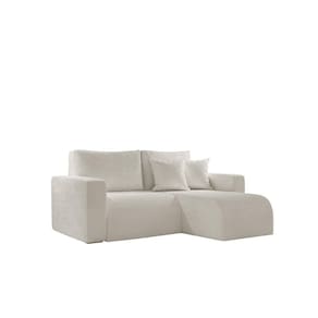 Sofá Living 100cm Chaise 90cm Lado Direito Meu Sofá Online A302 Linho Branco