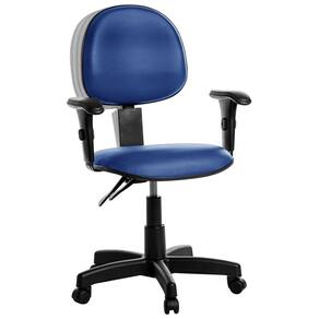 Cadeira Escritorio Executiva Back E Braço Em Viena Azul