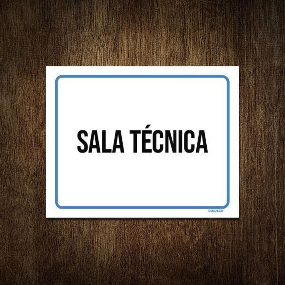 Placa Ambiente Sinalização Setor Sala Técnica 27X35