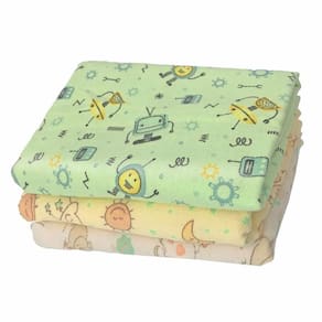 Kit 3 Pçs Cueiro Manta Flanelado 80X60Cm Bebe Colorido