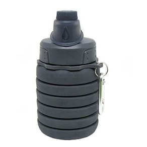 Garrafa Retratil Dobravel Reutilizável 500 Ml Cinza