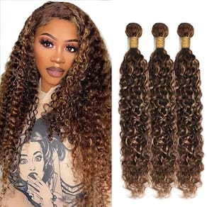 Pacotes de cabelo NecVDCVS P4/30 Highlight Brown Water Wave 50g