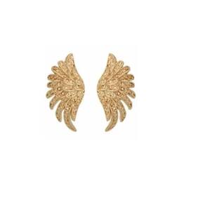 Brinco Delicado Asa de Anjo Pequeno Folheado A Ouro 18k