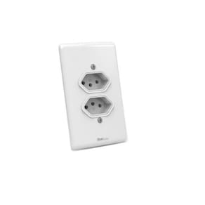 Tomada 10A 2 Polos + Terra Padrão Enerbras Dupla