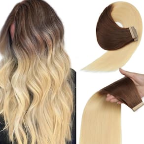 Fita adesiva em extensões de cabelo YDDM castanho para branquear loiro