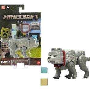 Conjunto de bonecos de ação Mattel Minecraft Dennis The Wolf 8cm