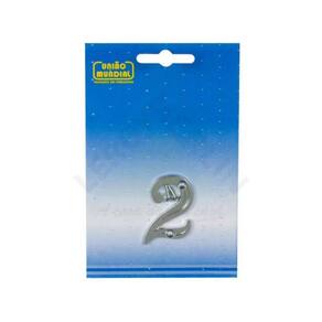 Número 2 Para Apartamento Zamac Cromado - União Mundial 4cm
