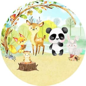 Painel Redondo 3D Sublimado Bosque - Floresta Frd-871