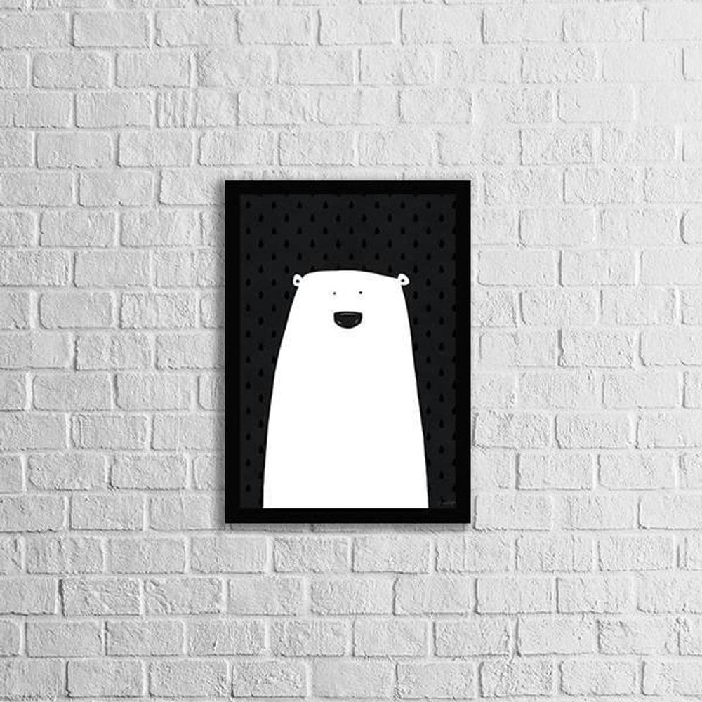 Quadro Urso Escandinavo 24X18Cm