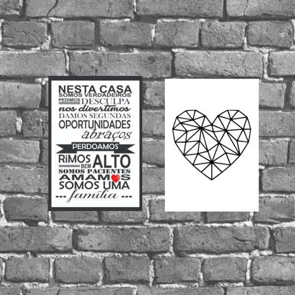 Kit 2 Placas Somos Uma Família 18X27Cm