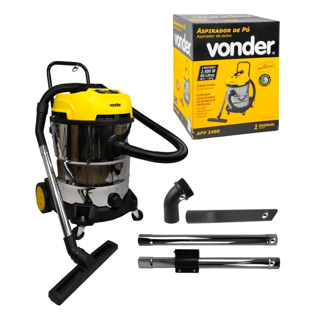 Aspirador De Pó e Líquidos 2400W 60 Litros APV 2460 220V Vonder